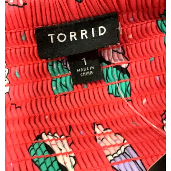 Torrid Cupcake Midi Poplin Dress 1X 14 16 Fit Flare Pink Sweetheart Pockets NWT - Picture 7 of 10